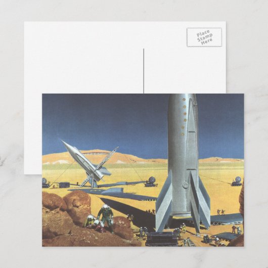  wetenschapspartijen met raketten briefkaart (Voorkant / Achterkant)