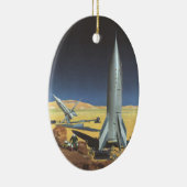 wetenschapspartijen met raketten keramisch ornament (Rechts)