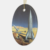 wetenschapspartijen met raketten keramisch ornament (Links)