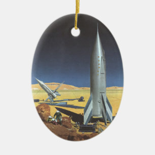 wetenschapspartijen met raketten keramisch ornament