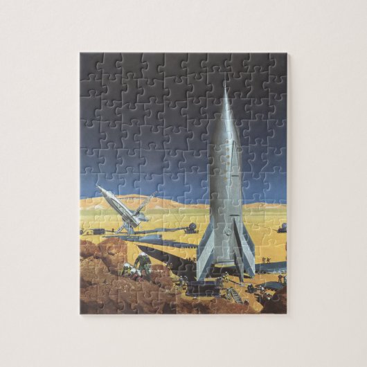  wetenschapspartijen met raketten legpuzzel (Verticaal)