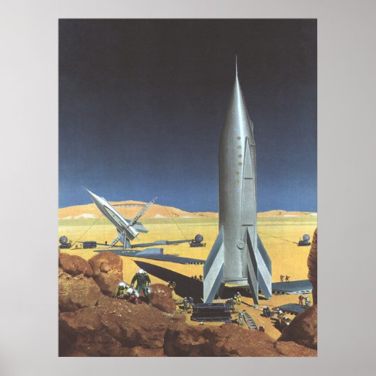 wetenschapspartijen met raketten poster (Voorkant)