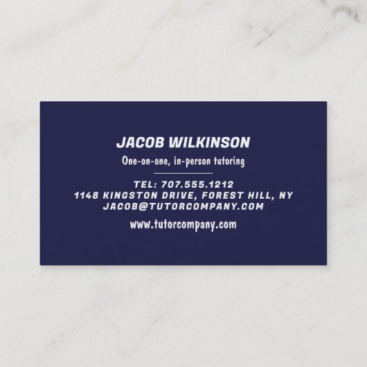 Wetenschapspictogrammen, wetenschapsleraar, leraar visitekaartje (Achterkant)