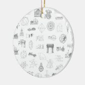 wetenschapspleet met witte trilling keramisch ornament (Links)