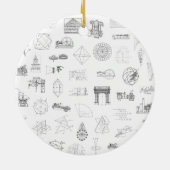 wetenschapspleet met witte trilling keramisch ornament (Achterkant)