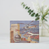  Wetenschapsstad, Victoriaans Steam Punk Briefkaart (Staand voorkant)