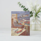  Wetenschapsstad, Victoriaans Steam Punk Briefkaart (Staand voorkant)