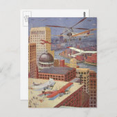  Wetenschapsstad, Victoriaans Steam Punk Briefkaart (Voorkant / Achterkant)