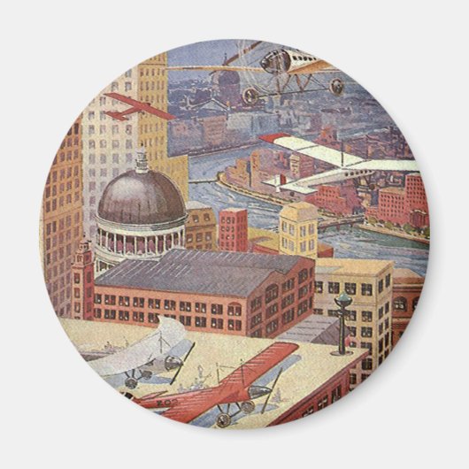 Wetenschapsstad, Victoriaans Steam Punk Magneet (Voorkant)