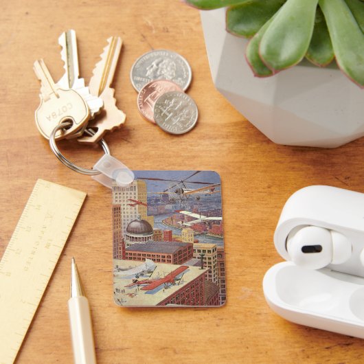  Wetenschapsstad, Victoriaans Steam Punk Sleutelhanger (Bureau)