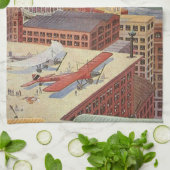  Wetenschapsstad, Victoriaans Steam Punk Theedoek (Gevouwen)