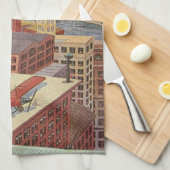  Wetenschapsstad, Victoriaans Steam Punk Theedoek (Quarter Fold)