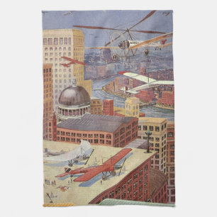  Wetenschapsstad, Victoriaans Steam Punk Theedoek