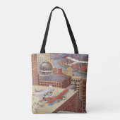 Wetenschapsstad, Victoriaans Steam Punk Tote Bag (Achterkant)