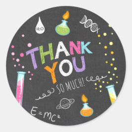 WetenschapsSticker Dank je Birthday Favor tag Girl Ronde Sticker