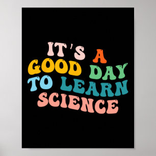 Wetenschapsstudent geeft een goede dag om wetensch poster