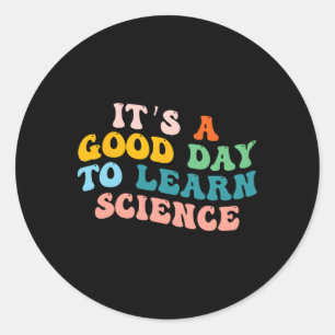 Wetenschapsstudent geeft een goede dag om wetensch ronde sticker