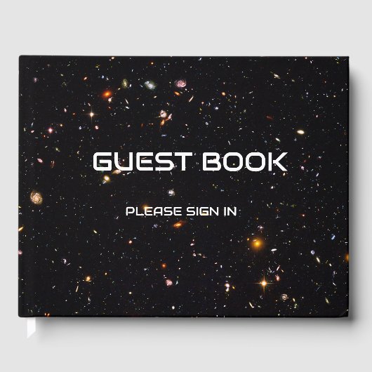 Wetenschapsthema met deep space foto gastenboek (Voorkant)