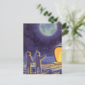  wetenschapstichting buitenaardse wezens op blauwe briefkaart (Staand voorkant)