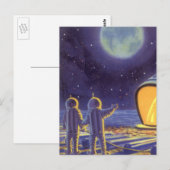  wetenschapstichting buitenaardse wezens op blauwe briefkaart (Voorkant / Achterkant)