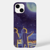  wetenschapstichting buitenaardse wezens op blauwe Case-Mate iPhone case (Achterkant)
