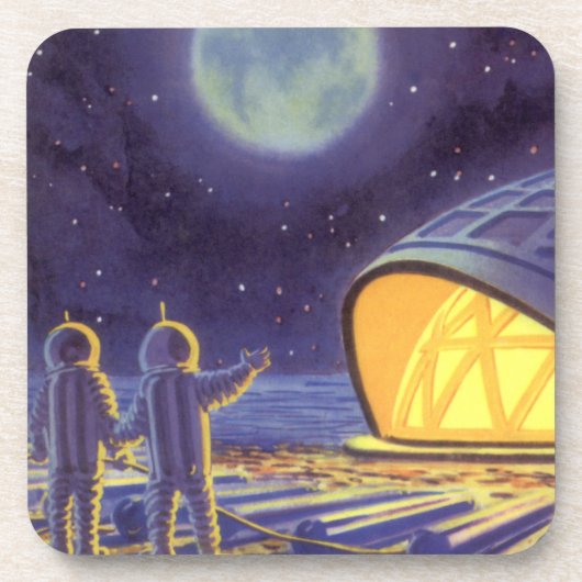 wetenschapstichting buitenaardse wezens op blauwe drankjes onderzetter (Voorkant)
