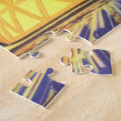  wetenschapstichting buitenaardse wezens op blauwe legpuzzel (Zijkant)