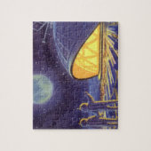  wetenschapstichting buitenaardse wezens op blauwe legpuzzel (Verticaal)