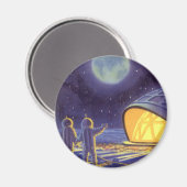  wetenschapstichting buitenaardse wezens op blauwe magneet (Voorkant / Achterkant)