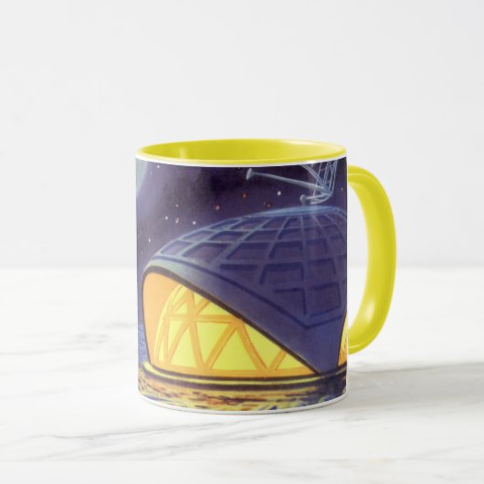  wetenschapstichting buitenaardse wezens op blauwe mok (Voorkant rechts)