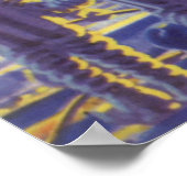  wetenschapstichting buitenaardse wezens op blauwe poster (Hoek)