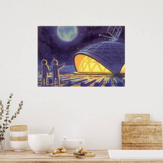  wetenschapstichting buitenaardse wezens op blauwe poster (Keuken)