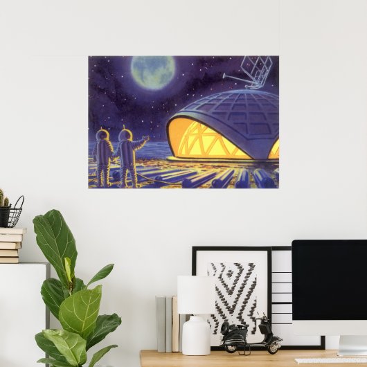  wetenschapstichting buitenaardse wezens op blauwe poster (Thuiskantoor)