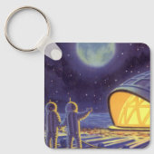  wetenschapstichting buitenaardse wezens op blauwe sleutelhanger (Voorkant)