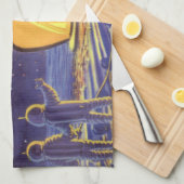 wetenschapstichting buitenaardse wezens op blauwe theedoek (Quarter Fold)