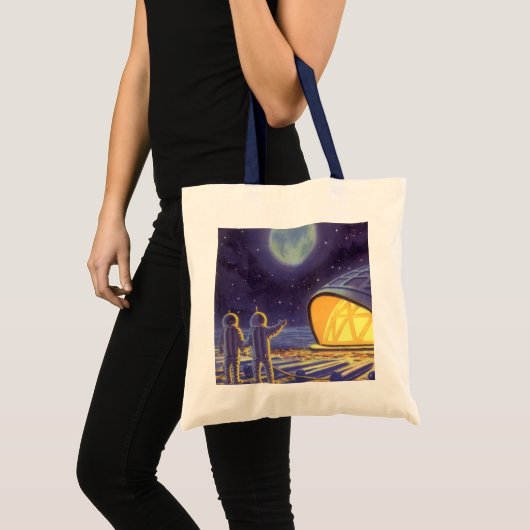  wetenschapstichting buitenaardse wezens op blauwe tote bag (Voorkant (product))