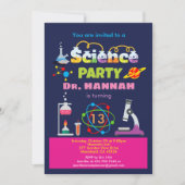 Wetenschapsverjaardagslaboratorium voor meisje kaart (Voorkant)