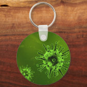Wetenschapsvirusbacteriën microscoopgroen sleutelhanger (Voorkant)