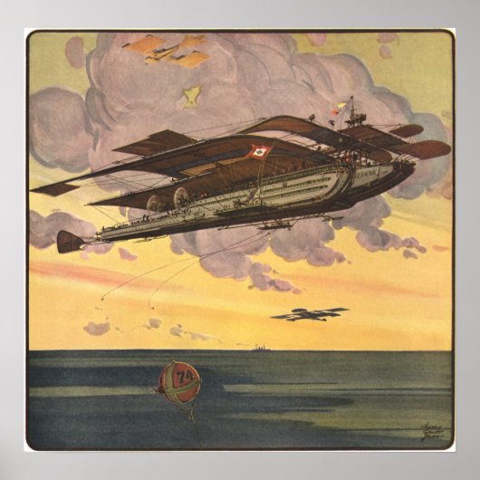 wetenschapsvlucht Seaplane Poster (Voorkant)