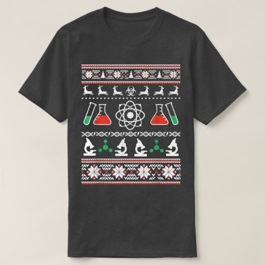 Wetenschapswetenschapper Ugly Sweater Funny Kerstm T-shirt (Design voorkant)
