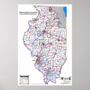 Wetgevende districten van de staat - Downstate Ill Poster
