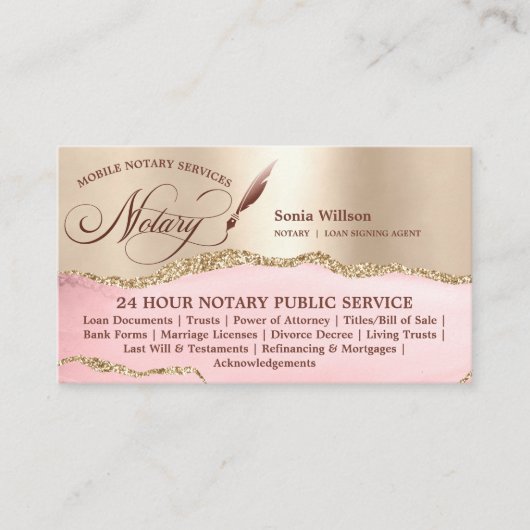 Wetgeving van externe mobiele notaris- en leningte visitekaartje (Voorkant)