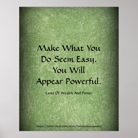 Wetgeving van rijkdom lijkt een krachtig groen Pos Poster (Voorkant)
