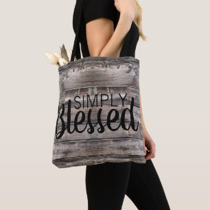 wethered WOODEN PLANKS gewoon gezegend Tote Bag
