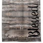 wethered WOODEN PLANKS script gezegend Douchegordijn (Voorkant)