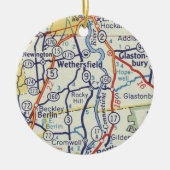 Wethersfield CT kaart Keramisch Ornament (Voorkant)