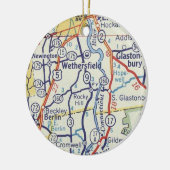 Wethersfield CT kaart Keramisch Ornament (Links)