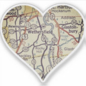 Wethersfield CT Klassieke map Sticker (Voorkant)