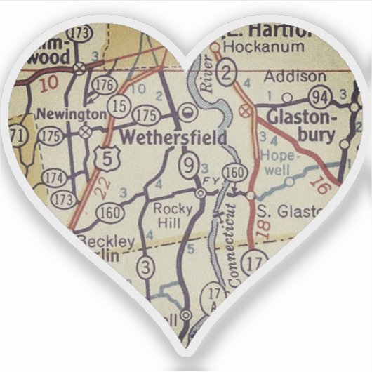 Wethersfield CT Klassieke map Sticker (Voorkant)