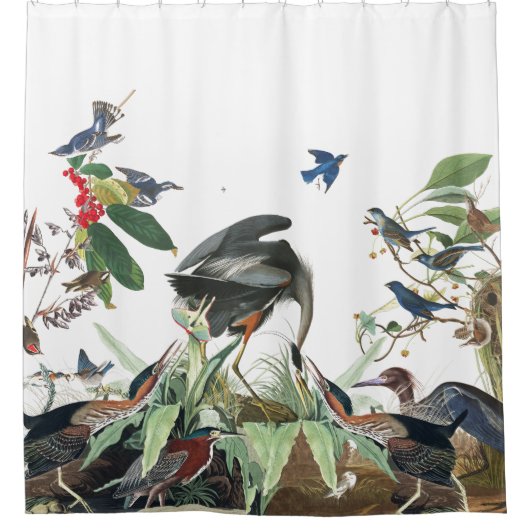 Wetland Collage Vods Audubon Shower Curtain Douchegordijn (Voorkant)